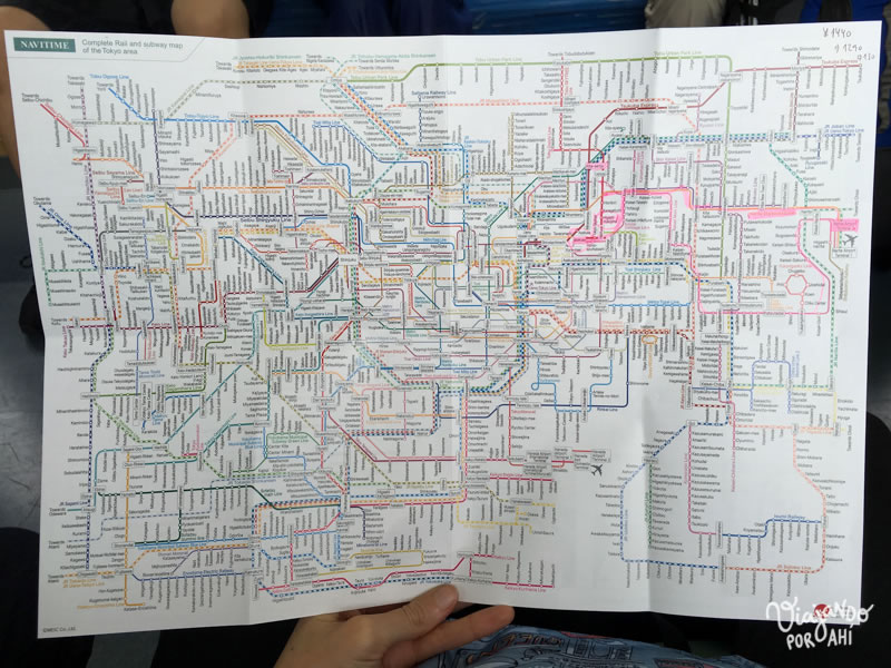 El mapa de trenes de Tokio